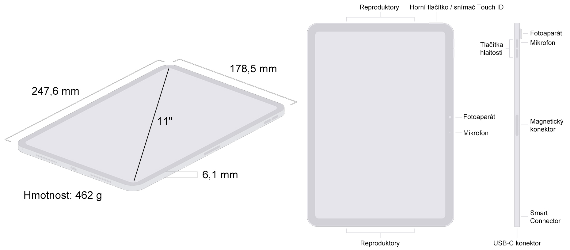 Apple iPad Air 11 (2024) (M2) - Dimensions